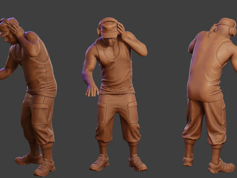 Мужской музыкальный диджей MMDJM Pack 1 3D Принт Модель