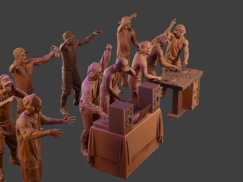 Мужской музыкальный диджей MMDJM Pack 1 3D Принт Модель