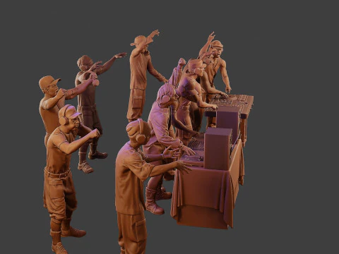 Мужской музыкальный диджей MMDJM Pack 1 3D Принт Модель