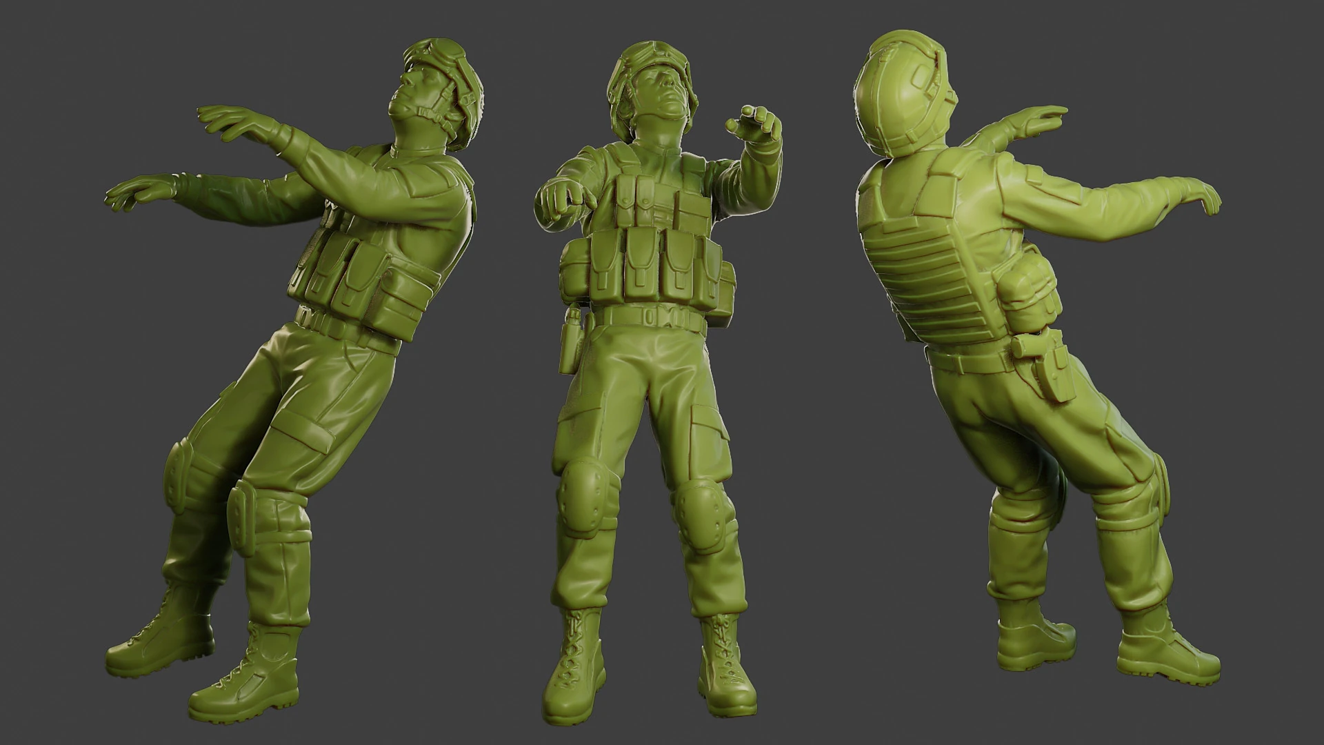 Conflict Scene Figurine Print ESFP1 007 3D Print Model .c4d .max .obj .3ds .fbx .stl .blend 