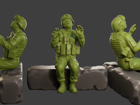 Conflict Scene Figurine Print ESFP1 008 3D Print Model