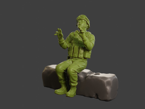 Conflict Scene Figurine Print ESFP1 008 3D Print Model