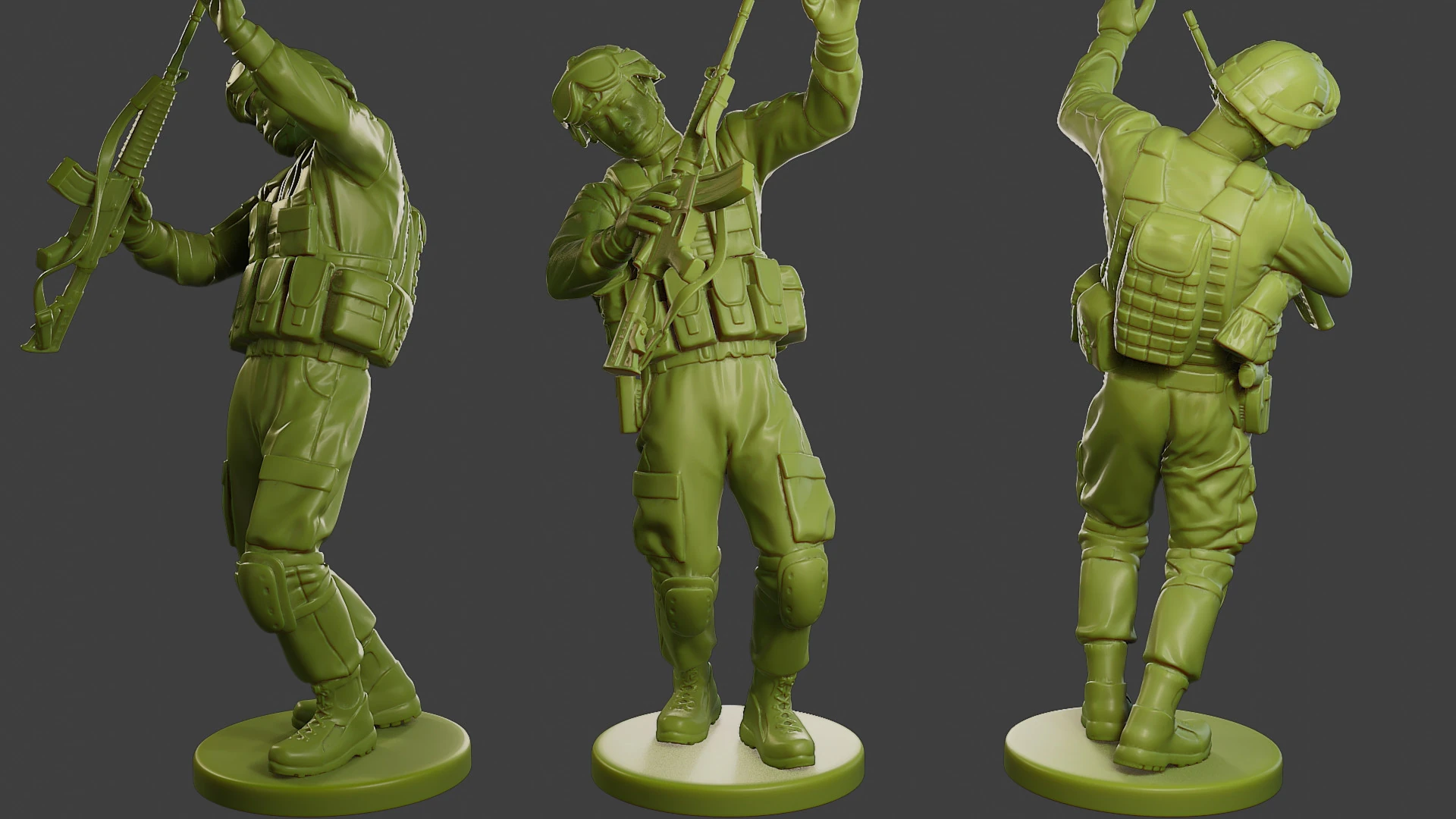 Conflict Scene Figurine Print ESFP1 011 3D Print Model .c4d .max .obj .3ds .fbx .stl .blend
