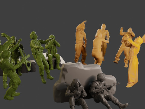 Conflict Scene Figurine Print ESFP1 Pack1 Modello di stampa 3D