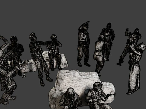 Konfliktszenen-Figurendruck ESFP1 Pack1 3D Druckmodell