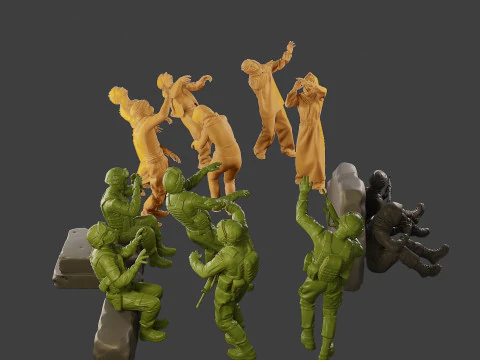 Konfliktszenen-Figurendruck ESFP1 Pack1 3D Druckmodell