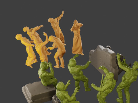 Conflict Scene Figurine Print ESFP1 Pack1 Modello di stampa 3D