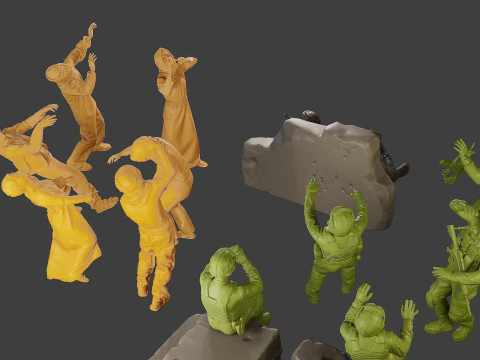 Konfliktszenen-Figurendruck ESFP1 Pack1 3D Druckmodell