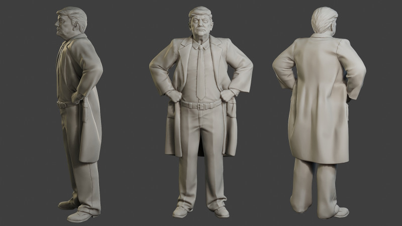 Donald Trump Stand Modelo de Impressão 3D .c4d .max .obj .3ds .fbx .stl .blend