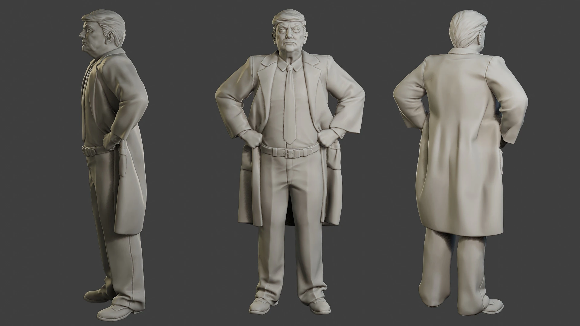 Donald Trump Stand 3D Print Model .c4d .max .obj .3ds .fbx .stl .blend