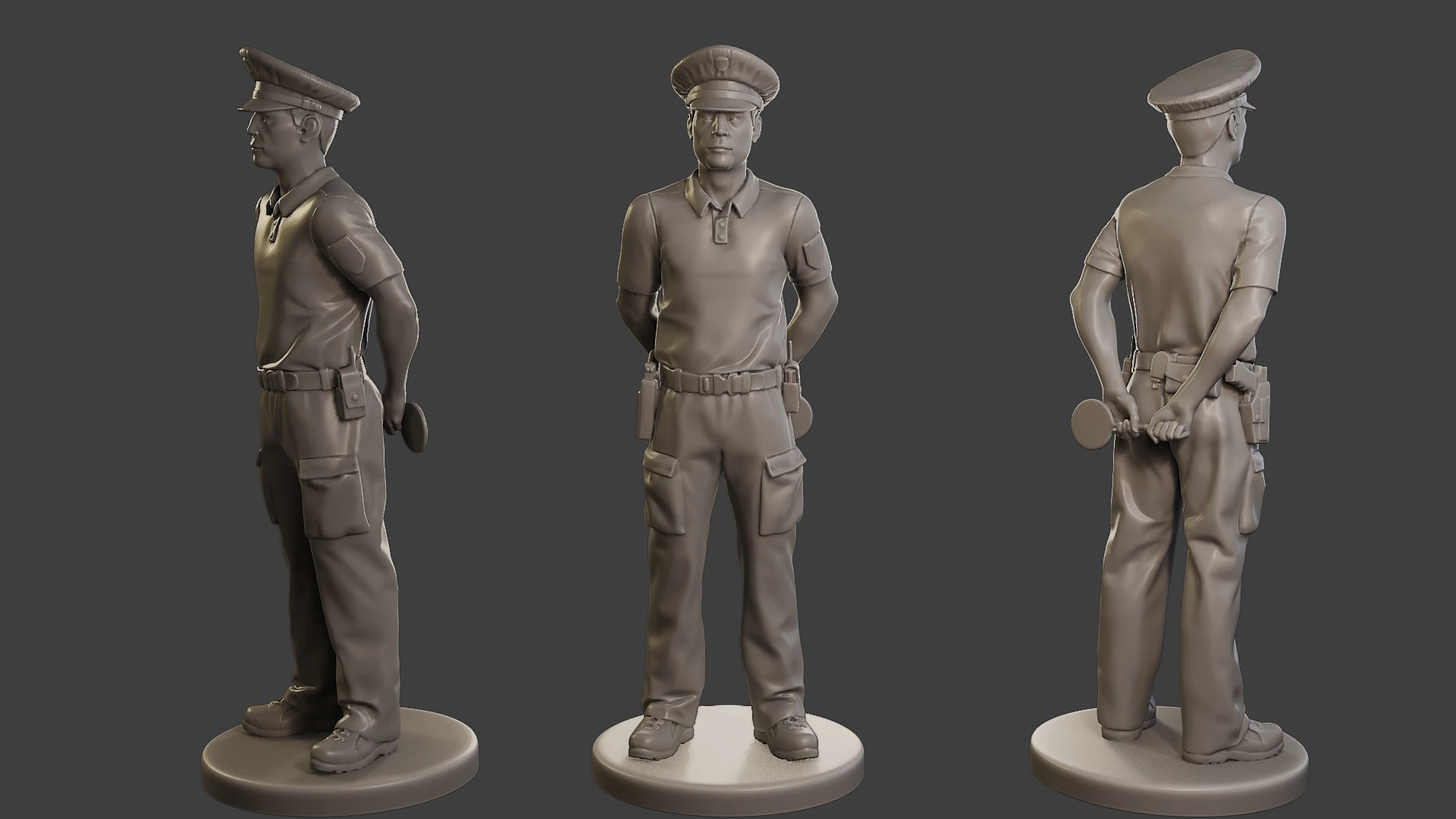 Male Slovac Traffic Police STP 001 3D Print Model .c4d .max .obj .3ds .fbx .stl .blend 
