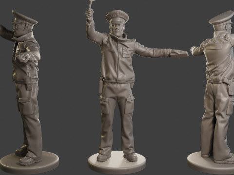 Male Slovac Traffic Police STP 002 3D Print Model