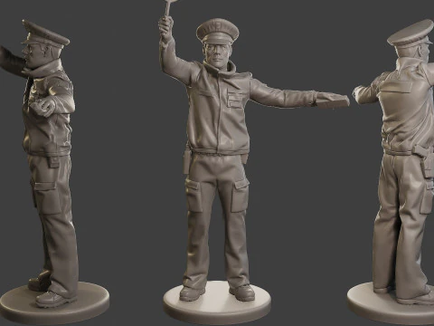 Мужской словацкой дорожной полиции STP 002 3D Принт Модель