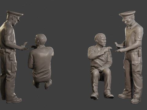 Male Slovac Traffic Police STP 004 3D Print Model