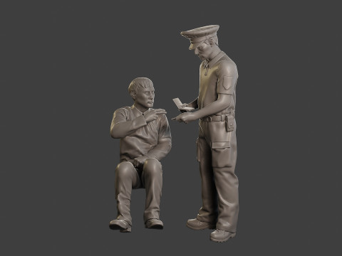 Male Slovac Traffic Police STP 004 3D Print Model