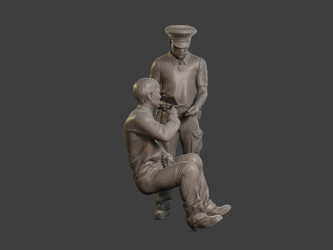 Male Slovac Traffic Police STP 004 3D Print Model