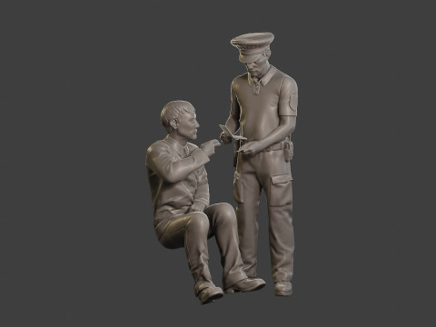 Male Slovac Traffic Police STP 004 3D Print Model