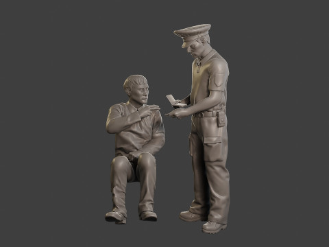 Male Slovac Traffic Police STP 004 3D Print Model