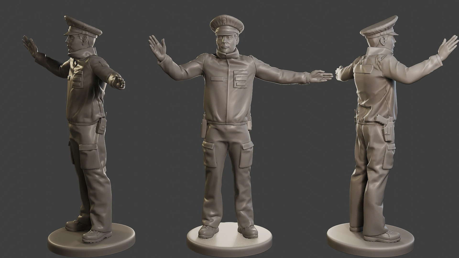 男性スロバキア交通警察 STP 005 3Dプリントモデル .c4d .max .obj .3ds .fbx .stl .blend 