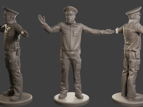 Male Slovac Traffic Police STP 005 3D Print Model