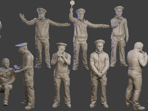 Male Slovac Traffic Police STP Pack1 3D Print Model