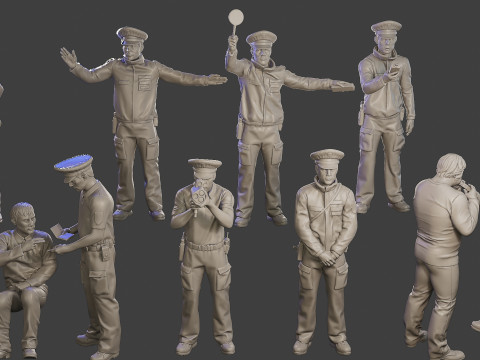 Male Slovac Traffic Police STP Pack1 3D Принт Модель