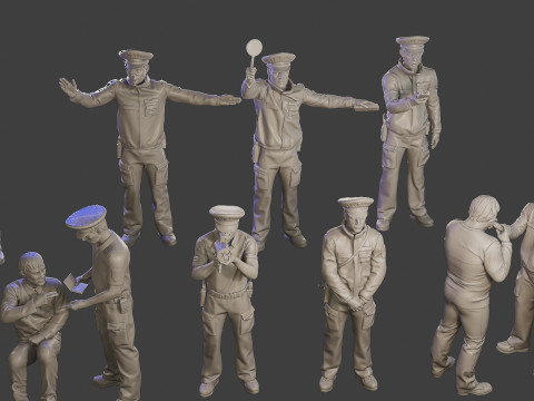 Male Slovac Traffic Police STP Pack1 3D Принт Модель