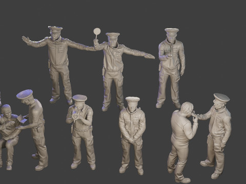 Male Slovac Traffic Police STP Pack1 3D Принт Модель