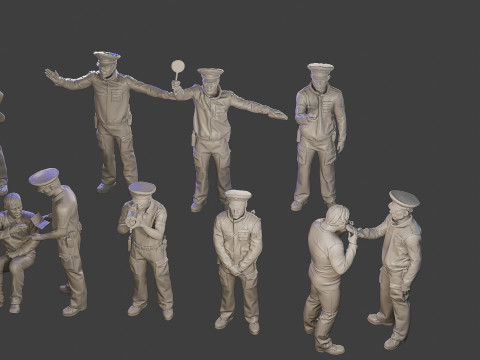 Male Slovac Traffic Police STP Pack1 3D Принт Модель