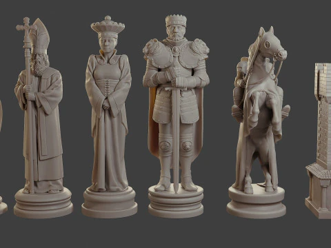 Juego de ajedrez cruzado medieval MCCHS 1 Modelo de impresión 3D