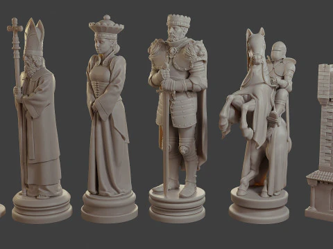 Medieval Crusader Chess Set MCCHS 1 3D Print Model