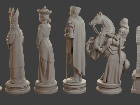 Medieval Crusader Chess Set MCCHS 1 3D Print Model