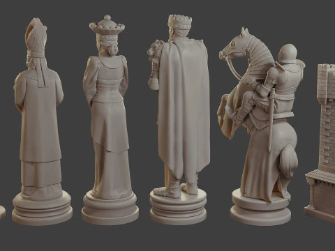 Medieval Crusader Chess Set MCCHS 1 3D Print Model