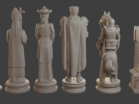 Medieval Crusader Chess Set MCCHS 1 3D Print Model
