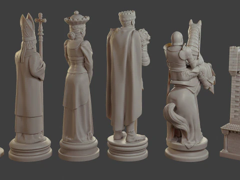 Medieval Crusader Chess Set MCCHS 1 3D Print Model