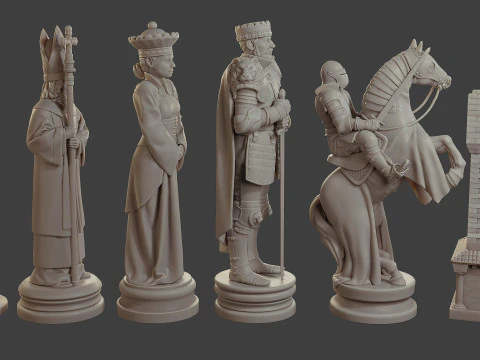 Medieval Crusader Chess Set MCCHS 1 3D Print Model