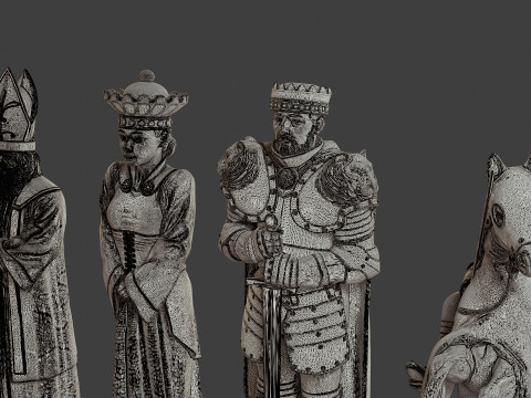 Medieval Crusader Chess Set MCCHS 1 3D Baskı Modeli