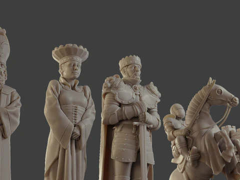 Medieval Crusader Chess Set MCCHS 1 3D Print Model