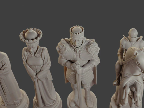 Medieval Crusader Chess Set MCCHS 1 3D Print Model