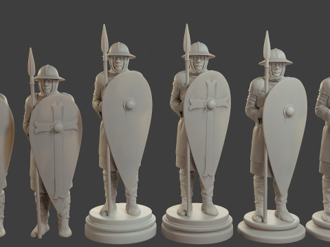 Medieval Crusader Chess Set MCCHS 1 3D Baskı Modeli