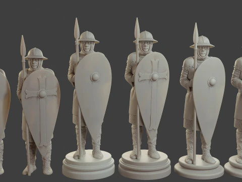 Medieval Crusader Chess Set MCCHS 1 3D Print Model