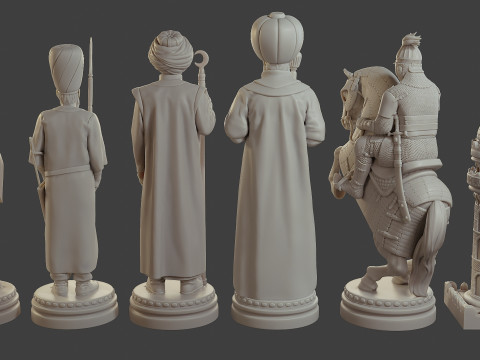 Medieval Ottoman Chess Set MOCHS 1 3D Принт Модель