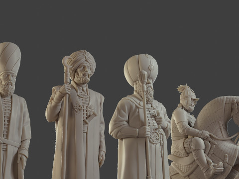 Medieval Ottoman Chess Set MOCHS 1 3D Принт Модель