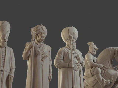 Medieval Ottoman Chess Set MOCHS 1 3D Print Model
