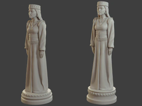 СредневековыйОсманская ШахматыКоролева 3D Принт Модель