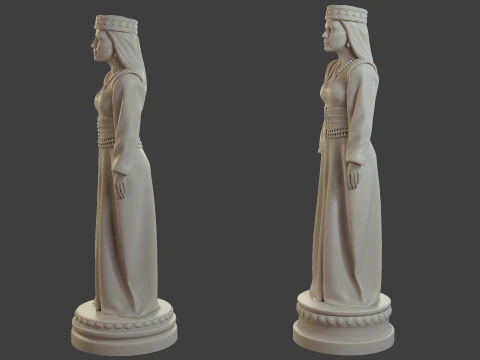 СредневековыйОсманская ШахматыКоролева 3D Принт Модель