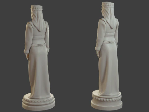 СредневековыйОсманская ШахматыКоролева 3D Принт Модель