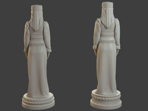 СредневековыйОсманская ШахматыКоролева 3D Принт Модель