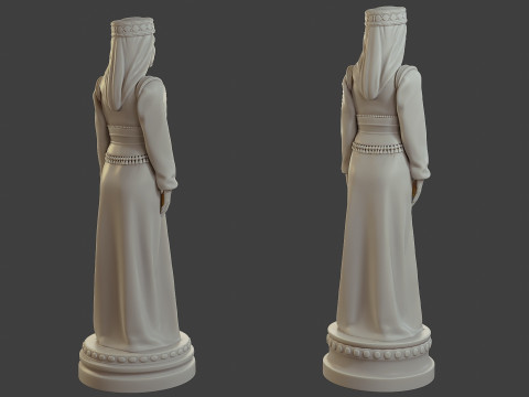 MedievalOttomanChessQueen 3D 프린트 모델