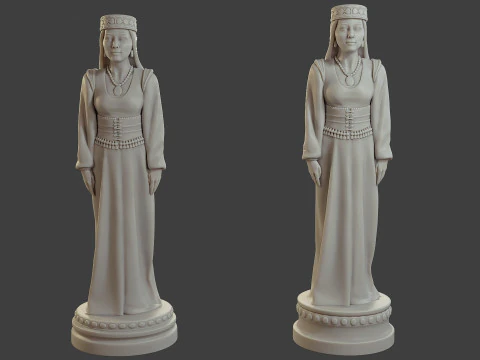 СредневековыйОсманская ШахматыКоролева 3D Принт Модель